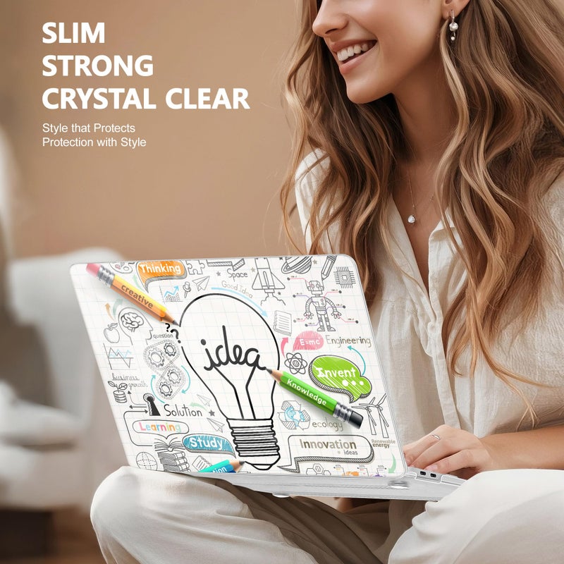 May Chen Compatible with New MacBook Air 13 inch Case 2021, 2020 2019 2018 Release Model: M1 A2337 A2179 A1932, Plastic Hard Shell Case Cover for Mabook Air 13 inch with Retina Dispaly, Creative lamp - Image 4